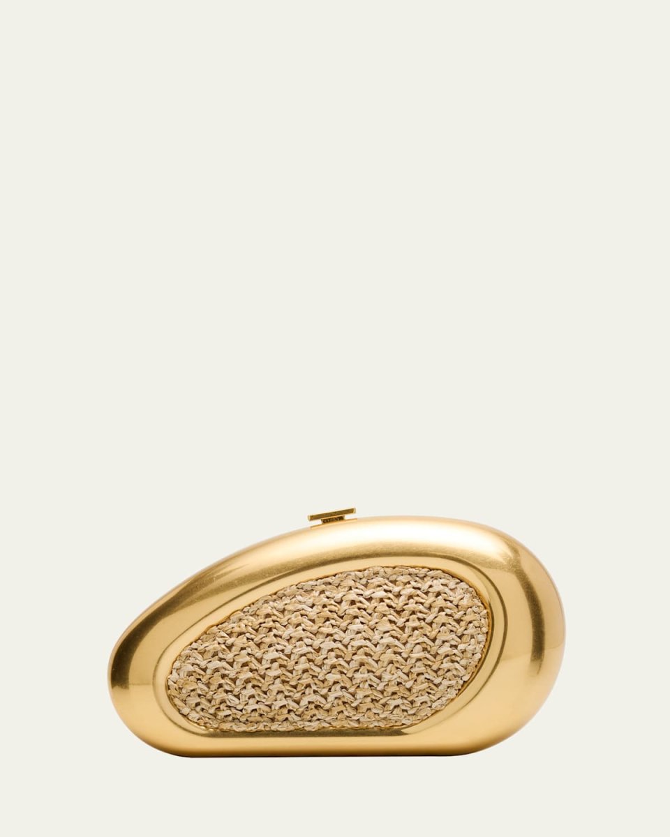 Luna Oval Woven Clutch Bag
